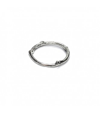 R002464 Handmade Sterling Silver Stackable Minimalist Ring Twig Solid Stamped 925